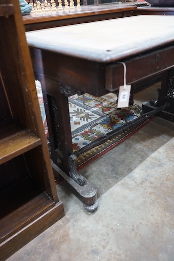 A Regency rosewood rectangular writing table, width 99cm, depth 60cm, height 74cm